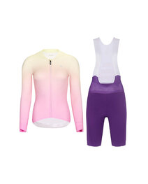 RIVANELLE Cycling long sleeve jersey and bibtights - ELEVATE - purple/pink/multicolour